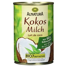 Alnatura Bio Kokosmilch, vegan, 6er Pack (6 x 400 ml) - 1